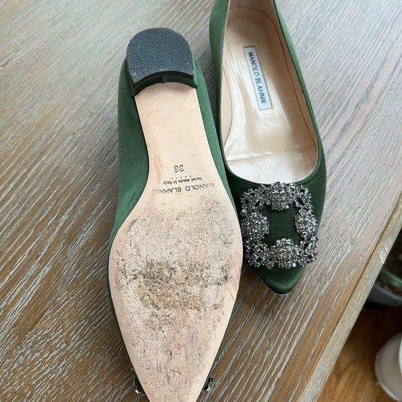 Manolo Blahnik Hangisi Flats green - Picture 5 of 6